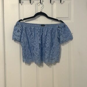 Off Shoulder Lace Cropped Blouse